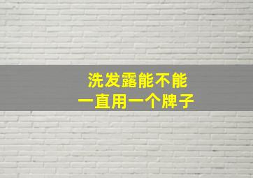 洗发露能不能一直用一个牌子