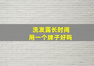 洗发露长时间用一个牌子好吗