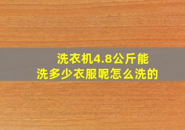 洗衣机4.8公斤能洗多少衣服呢怎么洗的