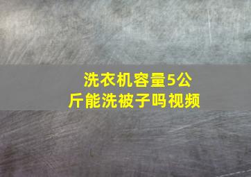 洗衣机容量5公斤能洗被子吗视频