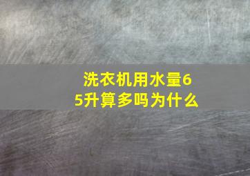 洗衣机用水量65升算多吗为什么