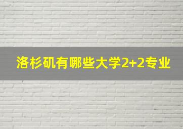 洛杉矶有哪些大学2+2专业