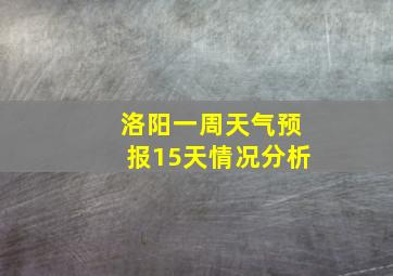 洛阳一周天气预报15天情况分析