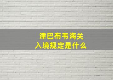 津巴布韦海关入境规定是什么