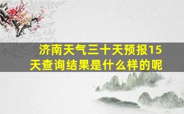 济南天气三十天预报15天查询结果是什么样的呢