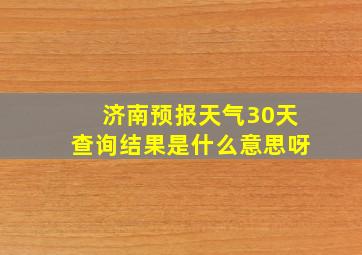 济南预报天气30天查询结果是什么意思呀