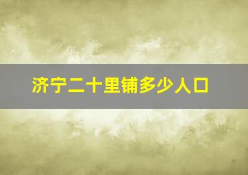 济宁二十里铺多少人口