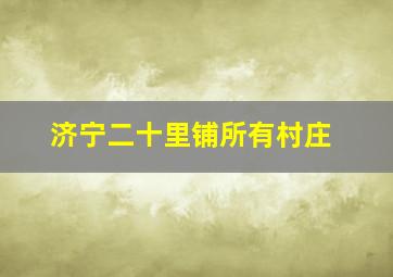 济宁二十里铺所有村庄