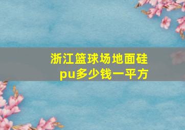 浙江篮球场地面硅pu多少钱一平方