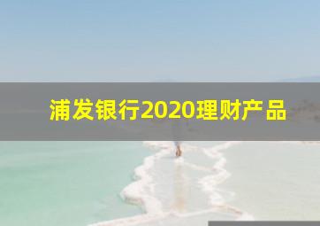 浦发银行2020理财产品