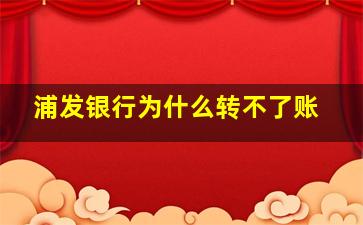 浦发银行为什么转不了账