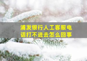 浦发银行人工客服电话打不进去怎么回事