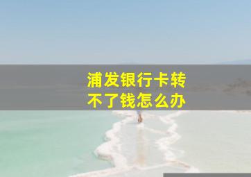 浦发银行卡转不了钱怎么办