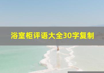 浴室柜评语大全30字复制