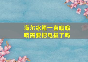 海尔冰箱一直嗡嗡响需要把电拔了吗