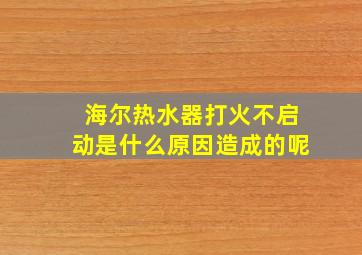 海尔热水器打火不启动是什么原因造成的呢