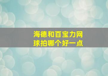 海德和百宝力网球拍哪个好一点