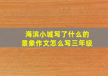 海滨小城写了什么的景象作文怎么写三年级