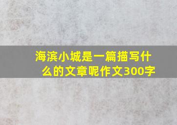 海滨小城是一篇描写什么的文章呢作文300字