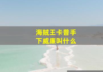 海贼王卡普手下威廉叫什么