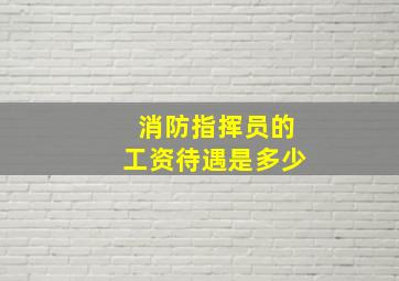 消防指挥员的工资待遇是多少