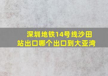 深圳地铁14号线沙田站出口哪个出口到大亚湾