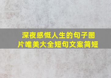 深夜感慨人生的句子图片唯美大全短句文案简短