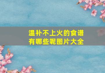 温补不上火的食谱有哪些呢图片大全