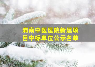 渭南中医医院新建项目中标单位公示名单