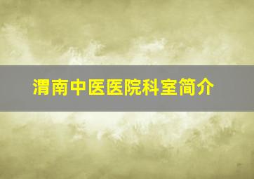 渭南中医医院科室简介