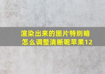 渲染出来的图片特别暗怎么调整清晰呢苹果12