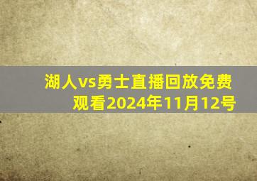 湖人vs勇士直播回放免费观看2024年11月12号