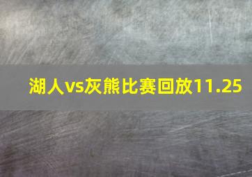 湖人vs灰熊比赛回放11.25