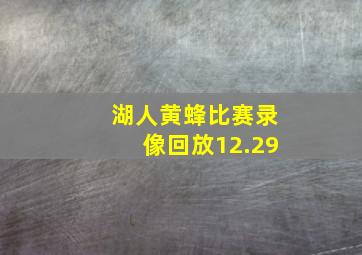 湖人黄蜂比赛录像回放12.29