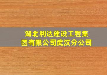 湖北利达建设工程集团有限公司武汉分公司