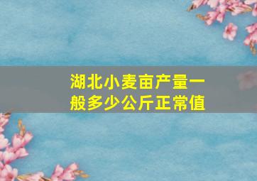 湖北小麦亩产量一般多少公斤正常值