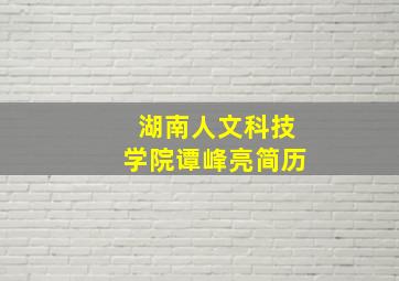 湖南人文科技学院谭峰亮简历