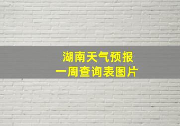 湖南天气预报一周查询表图片