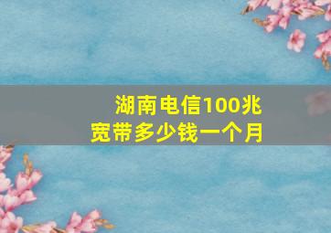 湖南电信100兆宽带多少钱一个月