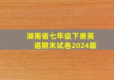 湖南省七年级下册英语期末试卷2024版