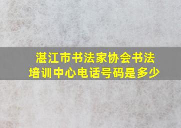 湛江市书法家协会书法培训中心电话号码是多少