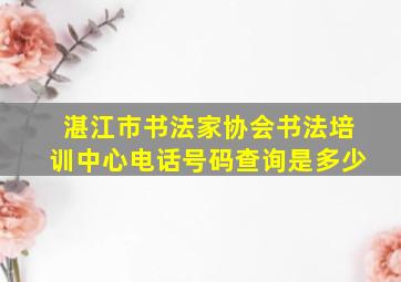 湛江市书法家协会书法培训中心电话号码查询是多少