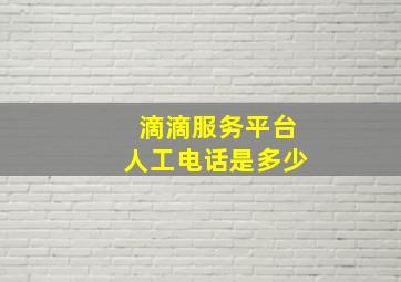 滴滴服务平台人工电话是多少