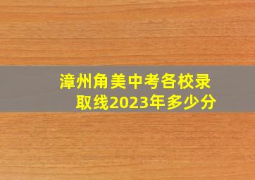 漳州角美中考各校录取线2023年多少分