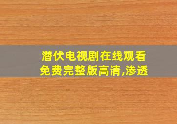 潜伏电视剧在线观看免费完整版高清,渗透