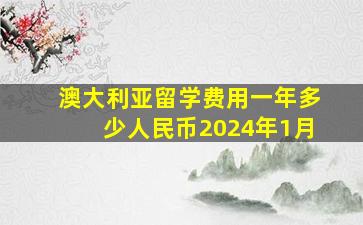 澳大利亚留学费用一年多少人民币2024年1月