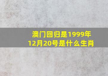 澳门回归是1999年12月20号是什么生肖