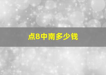 点8中南多少钱