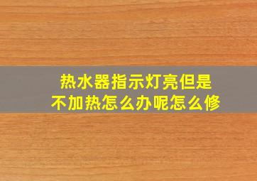 热水器指示灯亮但是不加热怎么办呢怎么修