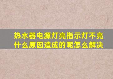 热水器电源灯亮指示灯不亮什么原因造成的呢怎么解决